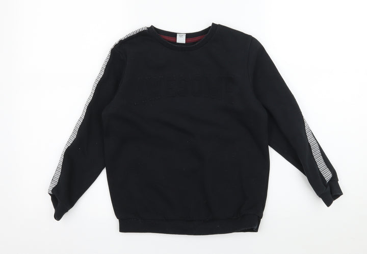 TU Boys Black  Jersey Pullover Sweatshirt Size 8 Years  - Awesome