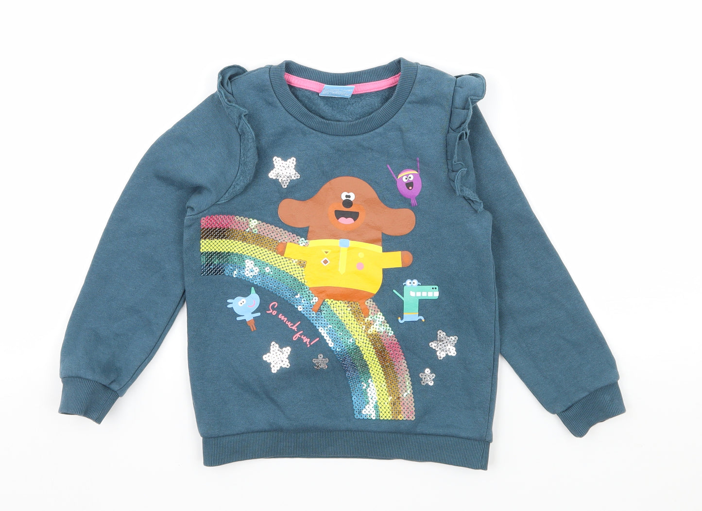 TU Girls Blue  Jersey Pullover Sweatshirt Size 3-4 Years  - Hey Duggee
