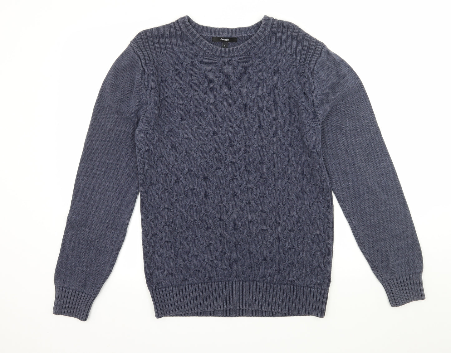 George Mens Blue  Knit Pullover Jumper Size S
