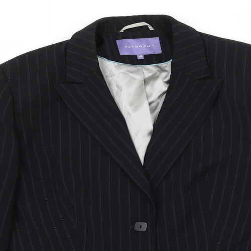 Autonomy Womens Black Striped  Jacket Suit Jacket Size 18