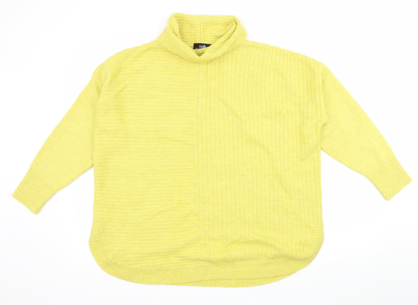 Wallis Womens Yellow  Knit Pullover Jumper Size M