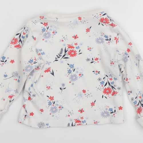 George Baby White Floral  Basic T-Shirt Size 6-9 Months