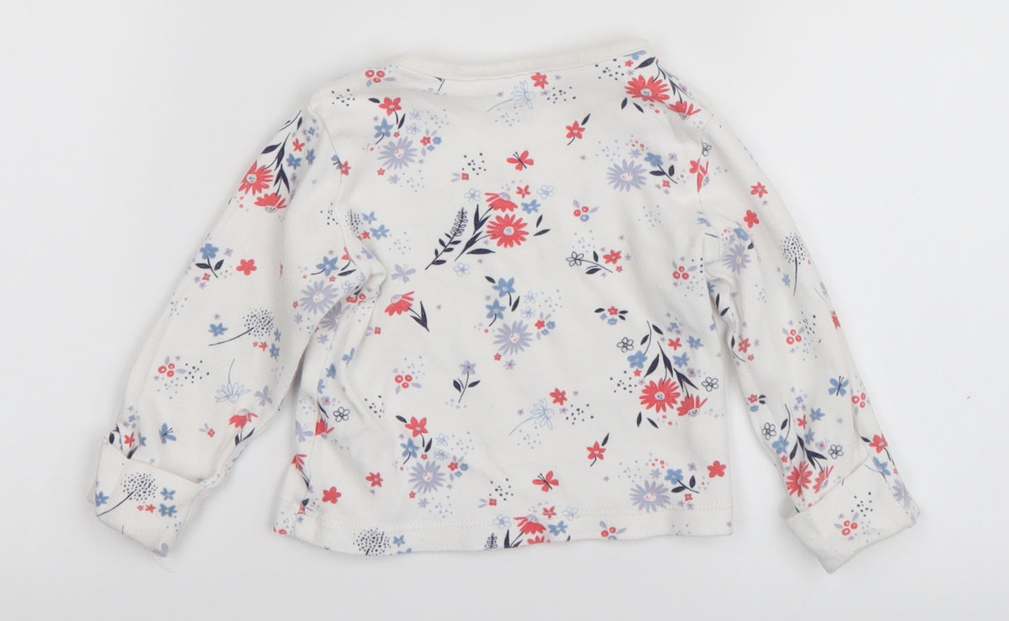 George Baby White Floral  Basic T-Shirt Size 6-9 Months