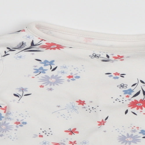 George Baby White Floral  Basic T-Shirt Size 6-9 Months