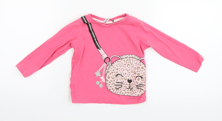 Pep & Co Girls Pink Basic T-Shirt Size 9-12 Months