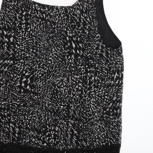 ELVI Womens Black Animal Print  Camisole Tank Size 20