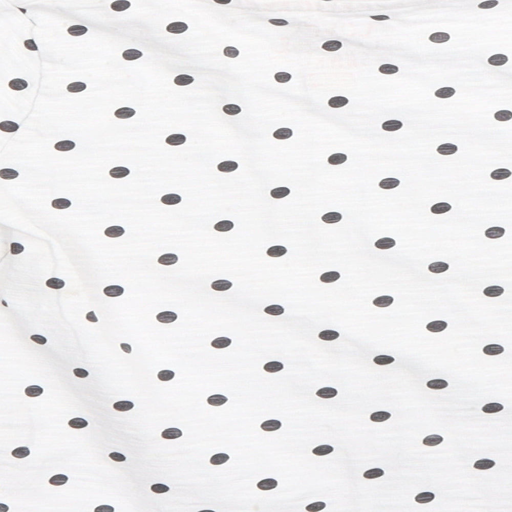F&F Girls White Polka Dot  Basic T-Shirt Size 12-18 Months