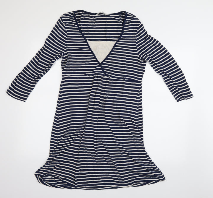 TU Womens Blue Striped A-Line Size 12