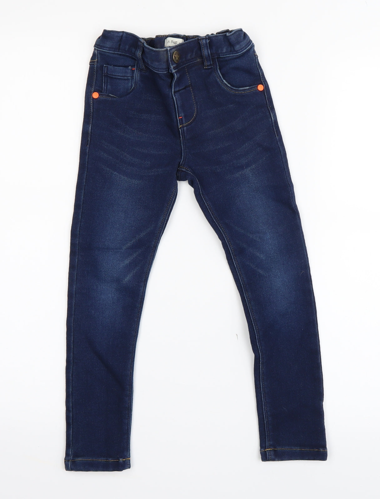 F&F Boys Blue  Denim Skinny Jeans Size 4-5 Years