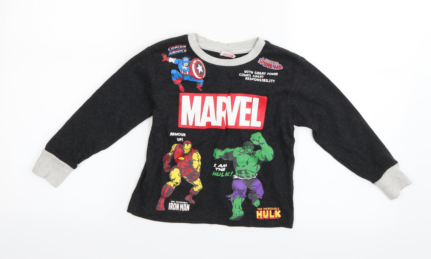 Marvel Comics Boys Grey   Basic T-Shirt Size 5 Years  - Marvel