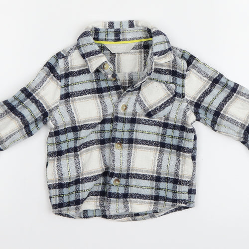 Primark Baby Blue Check  Basic Button-Up Size 6-9 Months