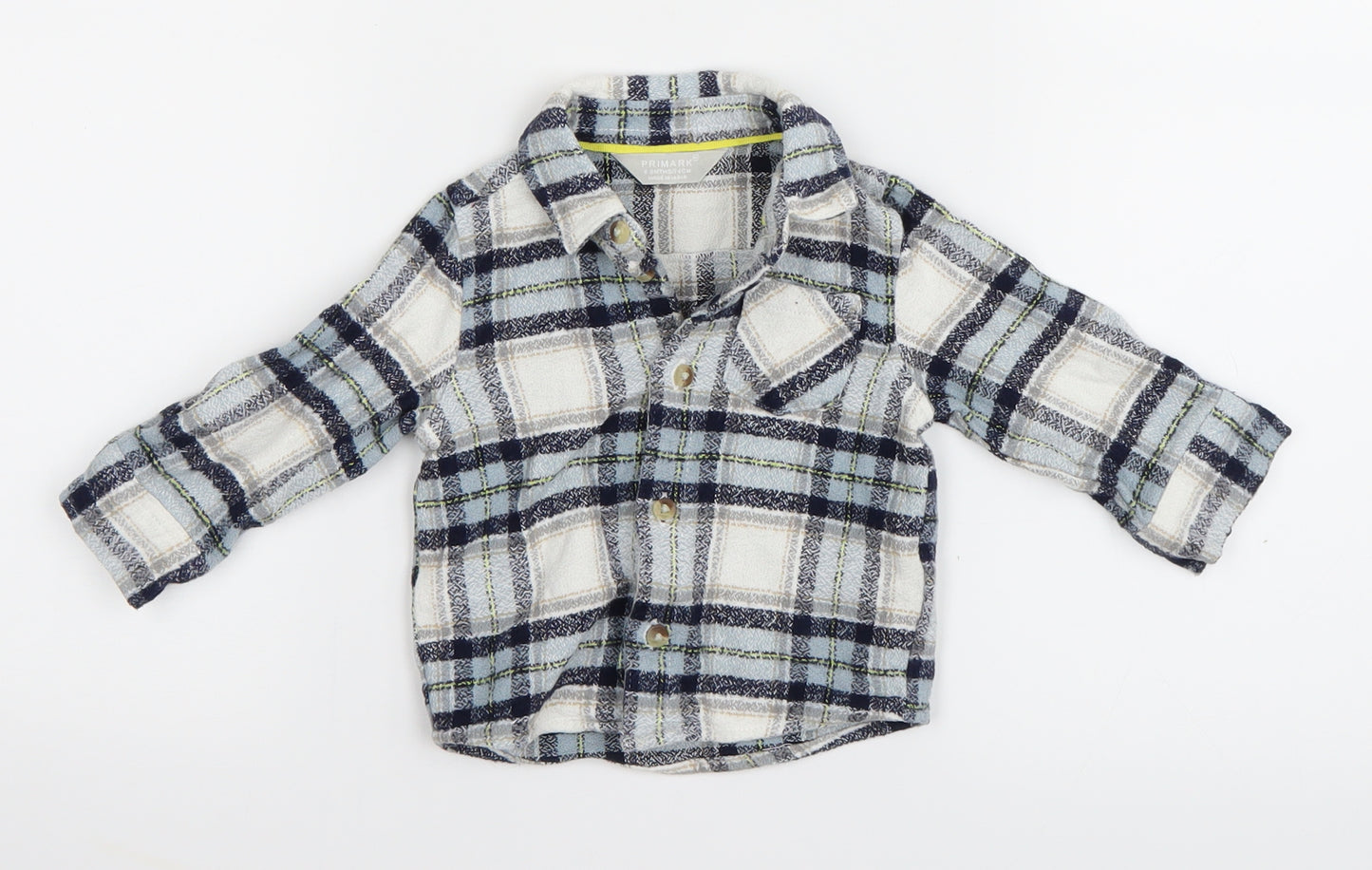 Primark Baby Blue Check  Basic Button-Up Size 6-9 Months