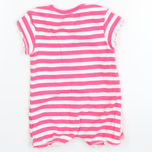 F&F Baby Pink Striped  Romper One-Piece Size 0-3 Months