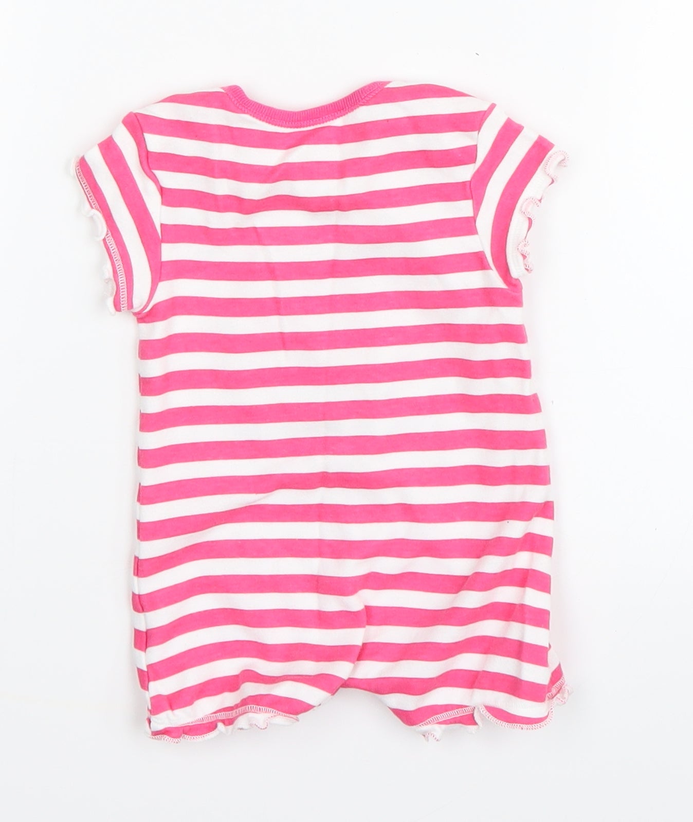 F&F Baby Pink Striped  Romper One-Piece Size 0-3 Months
