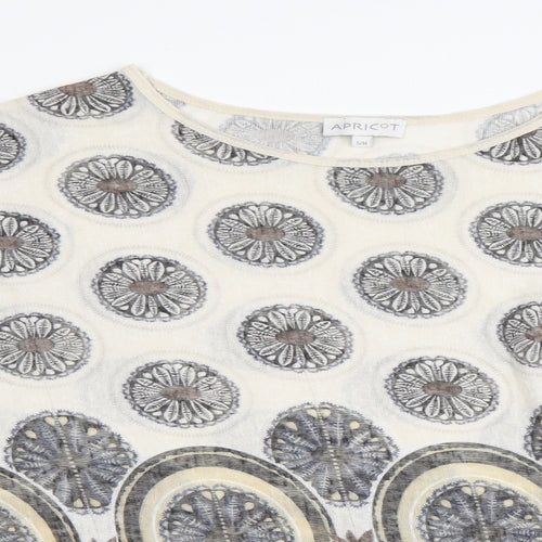 Apricot Womens Beige Floral  Basic Blouse Size M
