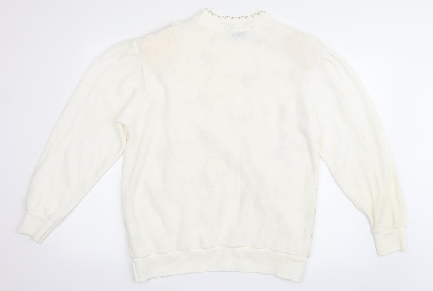 Afibel Womens White Floral  Pullover Jumper Size 22