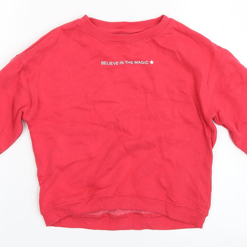NEXT Girls Pink   Pullover Jumper Size 6 Years