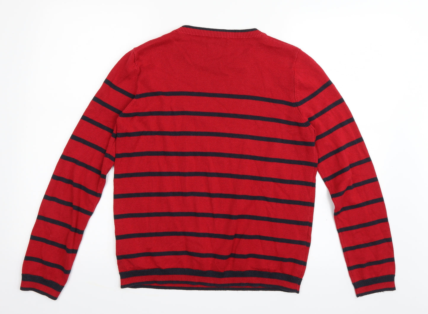 Marks and Spencer Womens Red Striped  Pullover Jumper Size 12  - Christmas