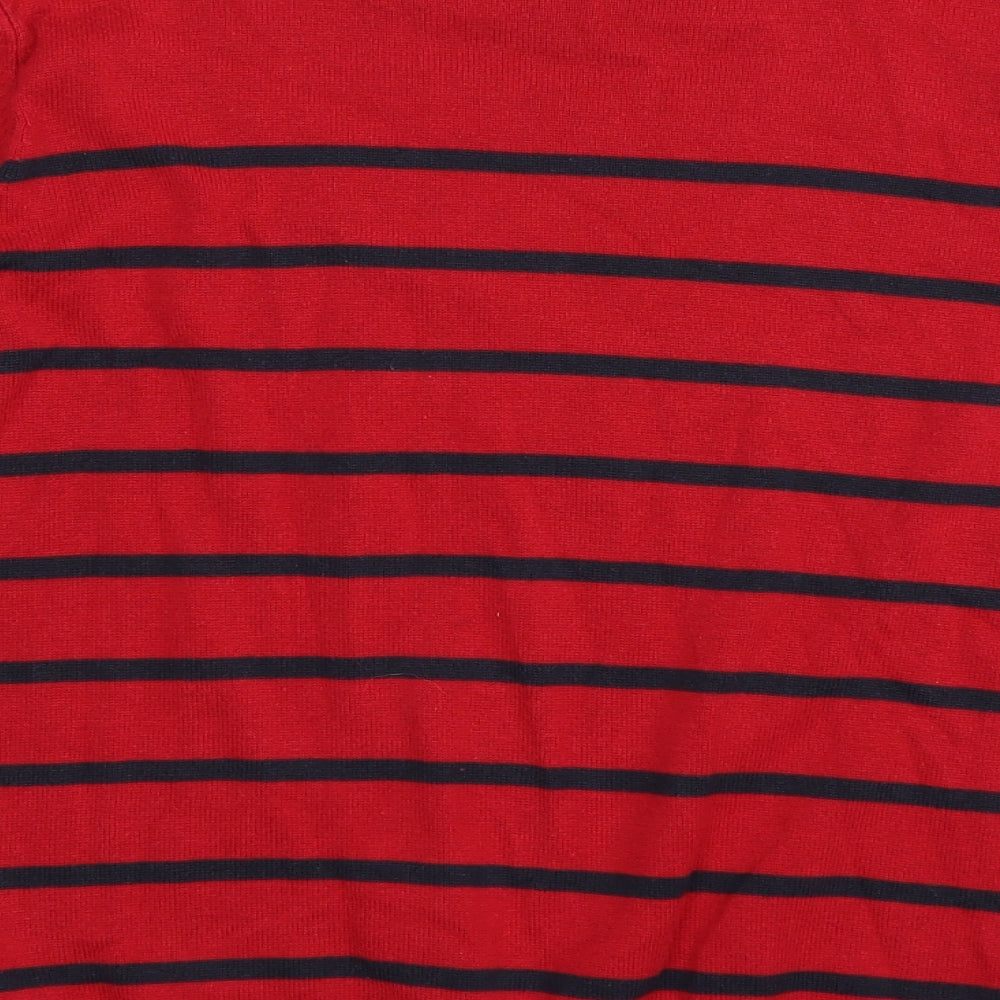 Marks and Spencer Womens Red Striped  Pullover Jumper Size 12  - Christmas