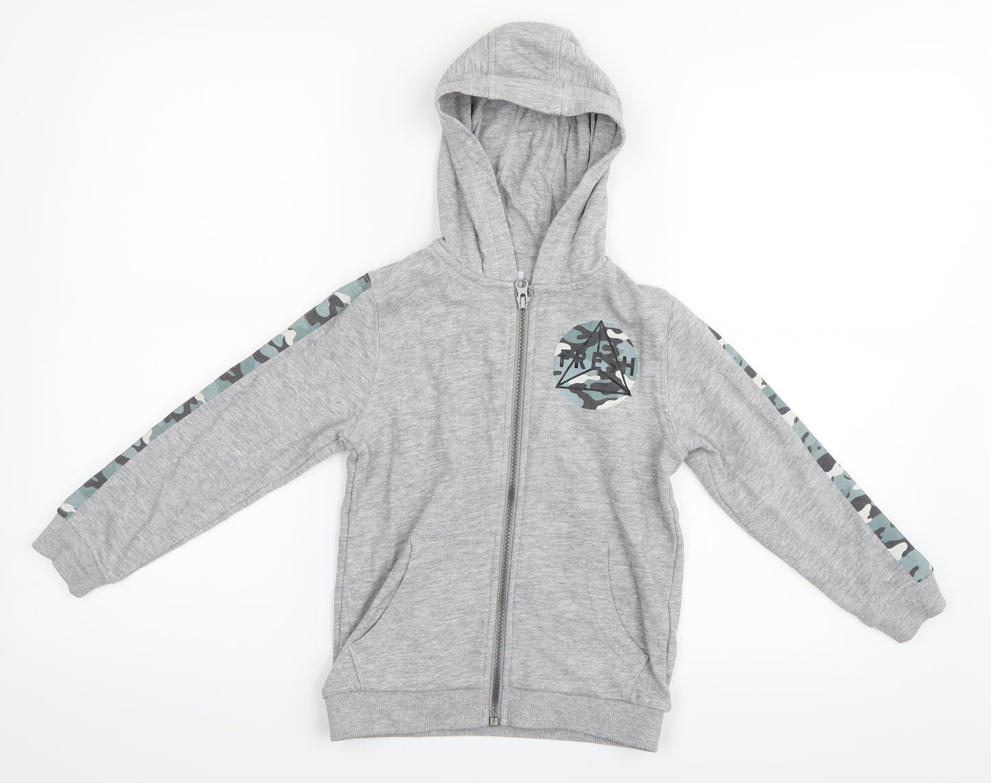 TU Boys Grey Camouflage  Full Zip Hoodie Size 5 Years