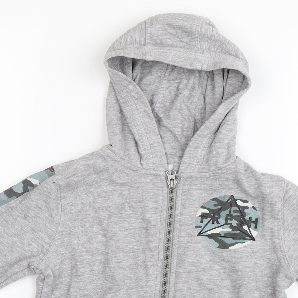 TU Boys Grey Camouflage  Full Zip Hoodie Size 5 Years