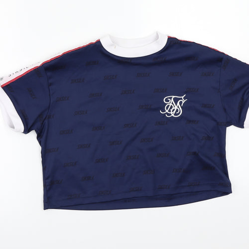 SikSilk Womens Blue   Basic T-Shirt Size 8