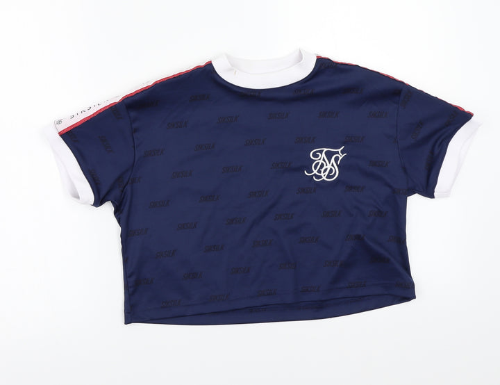 SikSilk Womens Blue   Basic T-Shirt Size 8