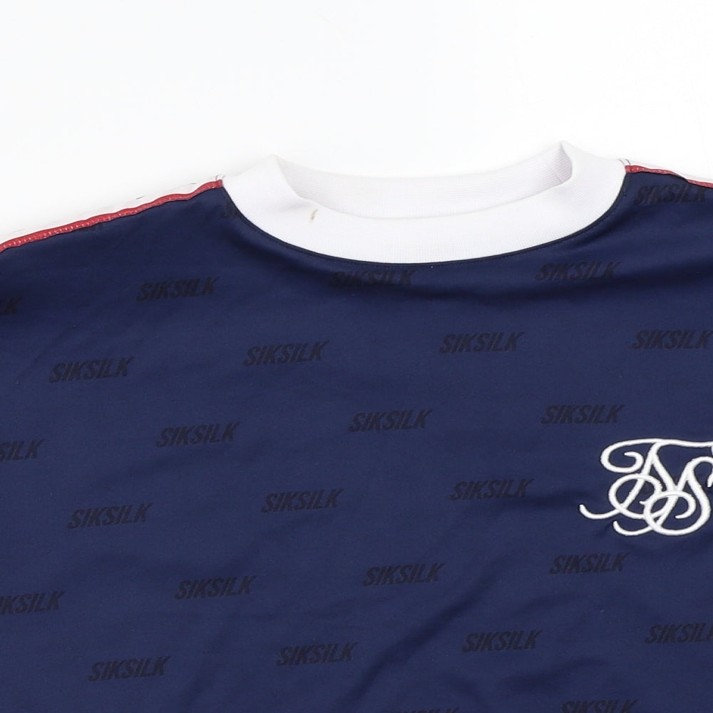 SikSilk Womens Blue   Basic T-Shirt Size 8