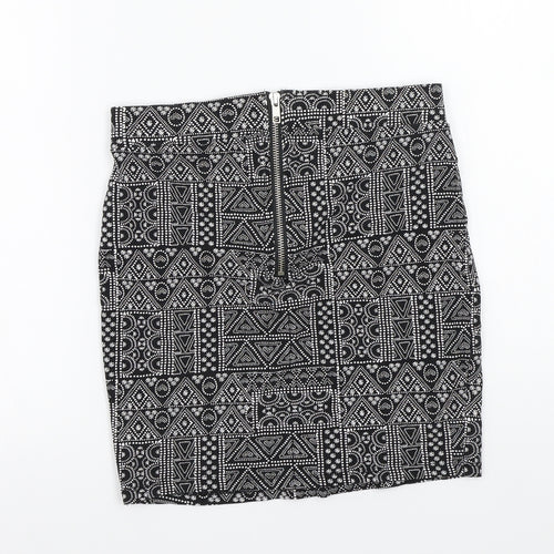 Newlook Girls Black Geometric  A-Line Skirt Size 13 Years