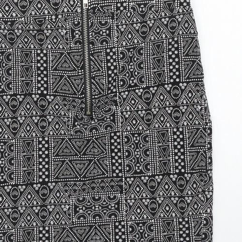 Newlook Girls Black Geometric  A-Line Skirt Size 13 Years