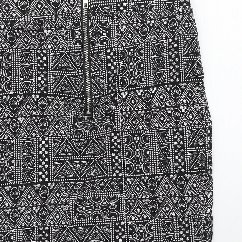 Newlook Girls Black Geometric  A-Line Skirt Size 13 Years