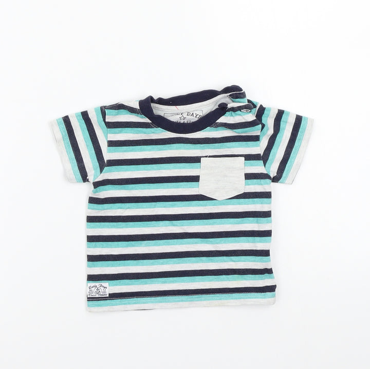 Early days Boys Grey Striped Basic T-Shirt Size 2 Years