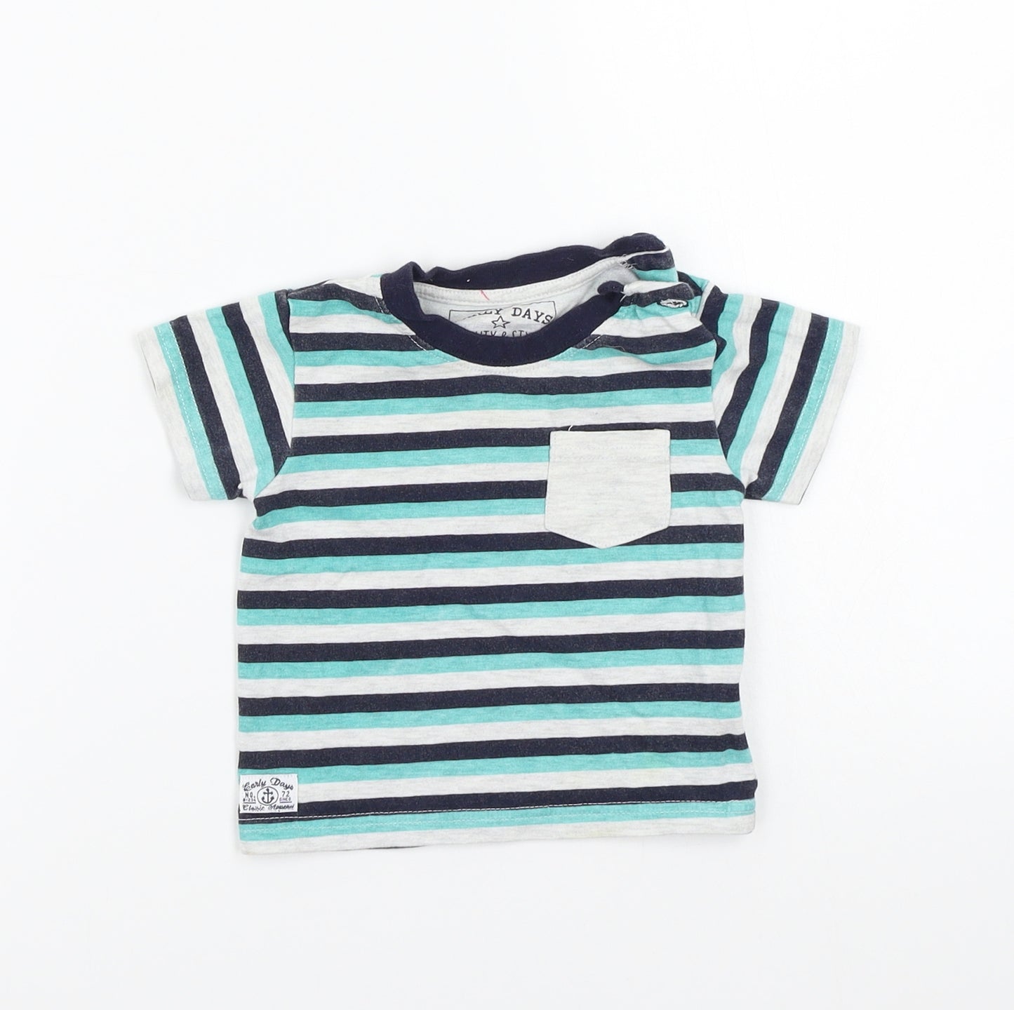 Early days Boys Grey Striped  Basic T-Shirt Size 2 Years