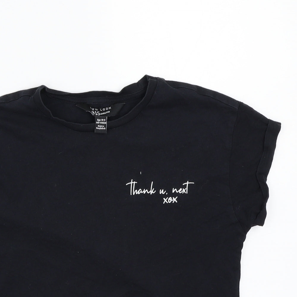 Newlook Girls Black   Basic T-Shirt Size 11 Years
