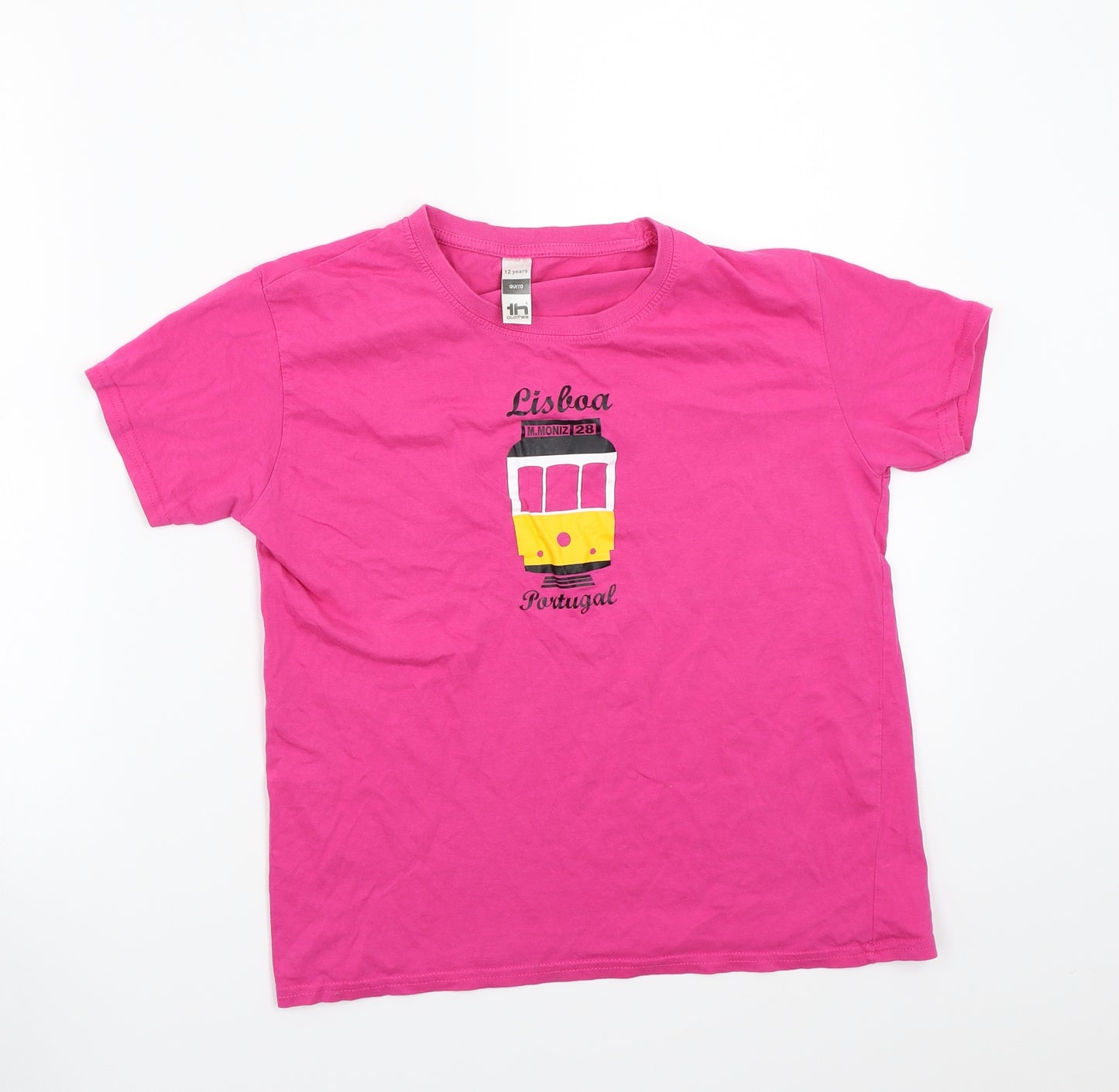 Th clothes Girls Pink  Rayon Basic T-Shirt Size 12 Years