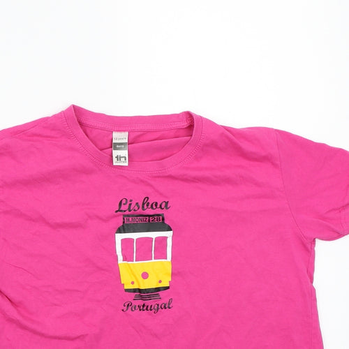 Th clothes Girls Pink  Rayon Basic T-Shirt Size 12 Years