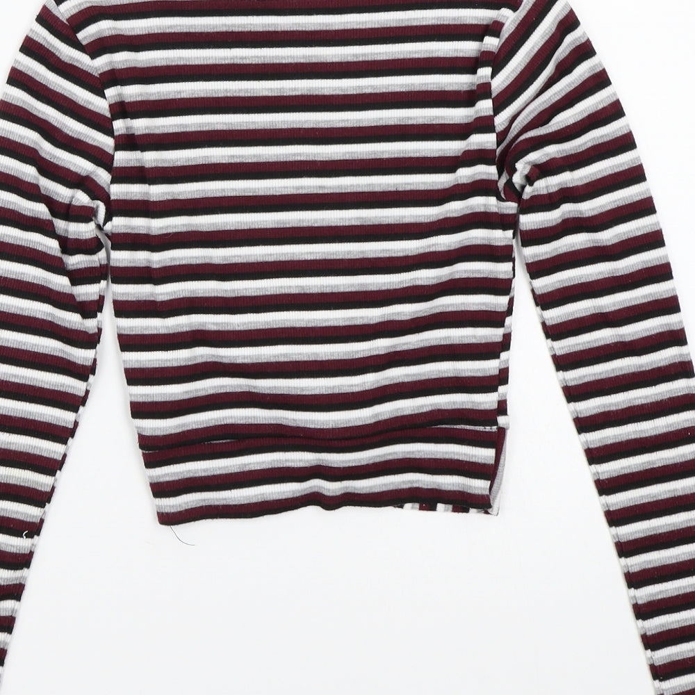 Newlook Girls Purple Striped  Basic T-Shirt Size 10-11 Years