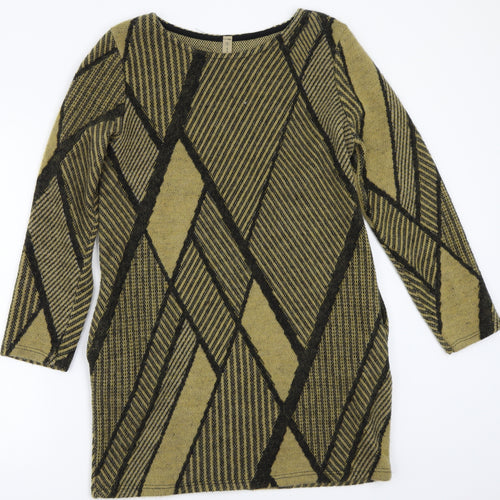 Preworn Womens Beige Geometric  A-Line  Size S