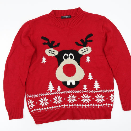 Select Womens Red   Pullover Jumper Size S  - christmas