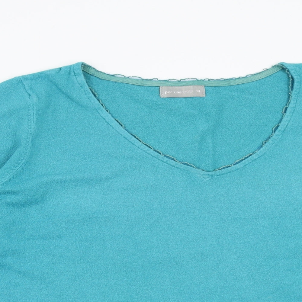 Per Una Womens Blue   Pullover Jumper Size 14