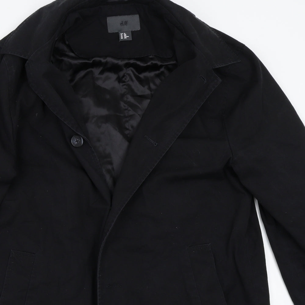 H&M Mens Black   Jacket Coat Size 38