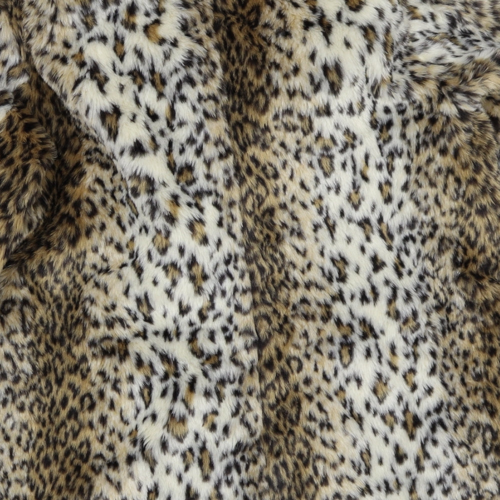 JustFab Womens Beige Animal Print  Jacket Coat Size XL