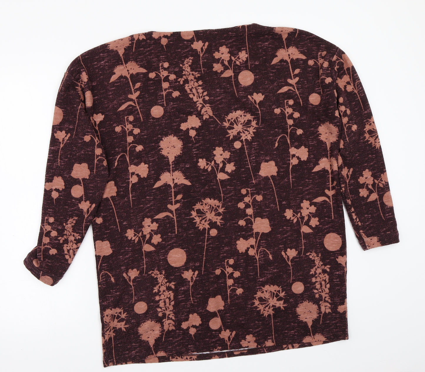 Marks and Spencer Womens Purple Floral  Basic T-Shirt Size 16