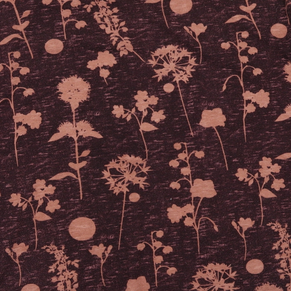 Marks and Spencer Womens Purple Floral  Basic T-Shirt Size 16