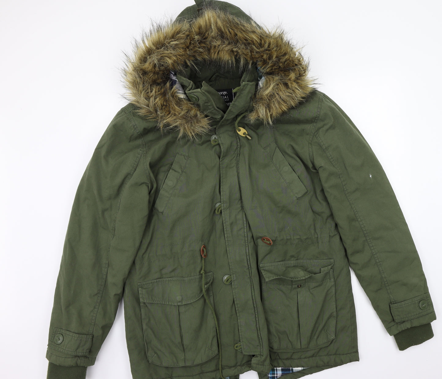 George Mens Green   Jacket Coat Size L