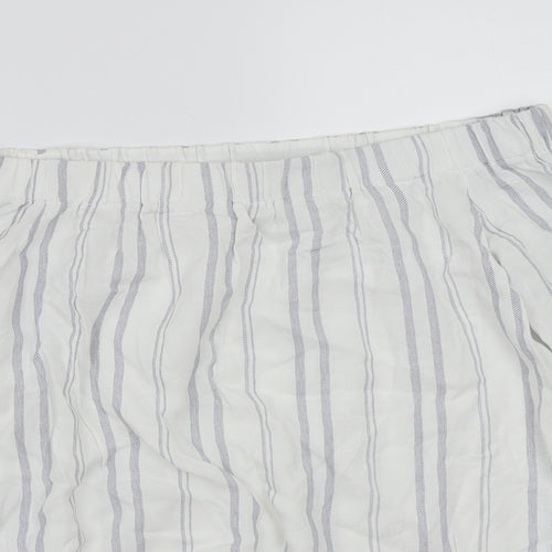 Papaya Womens White Striped  Basic Blouse Size S