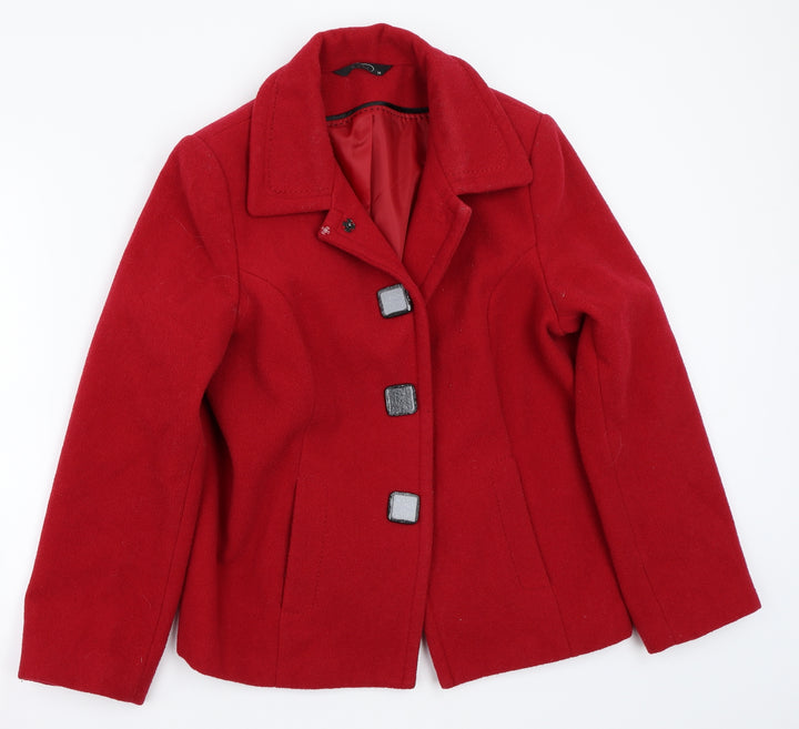 BM Womens Red Jacket Coat Size 14