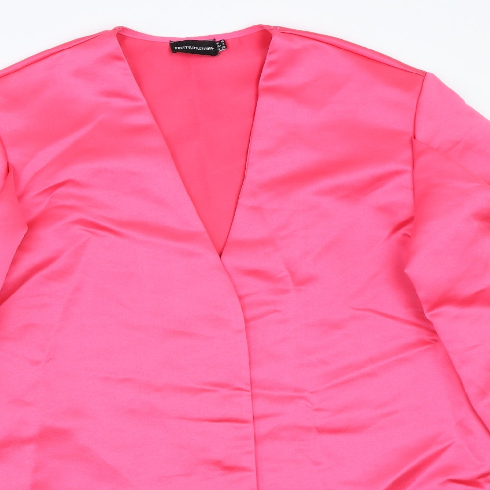 PRETTYLITTLETHING Womens Pink   Jacket Coat Size 10