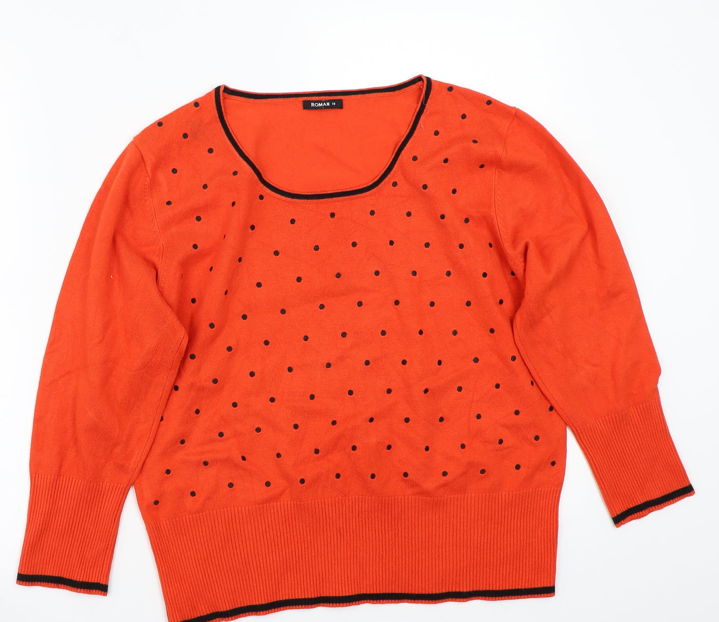 Roman Womens Orange   Pullover Jumper Size 18