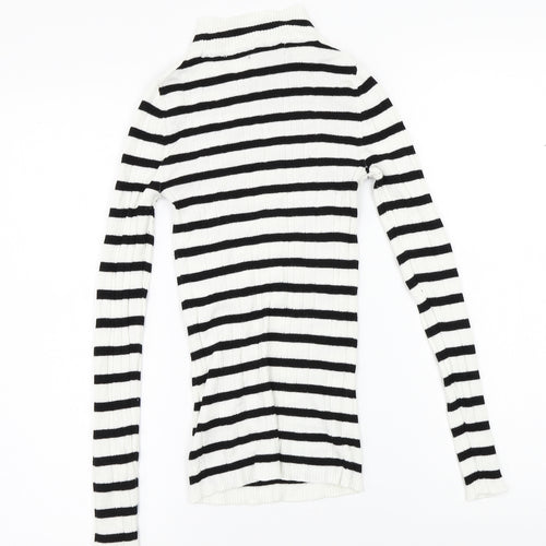 Atmosphere  Womens White Striped  Basic T-Shirt Size S